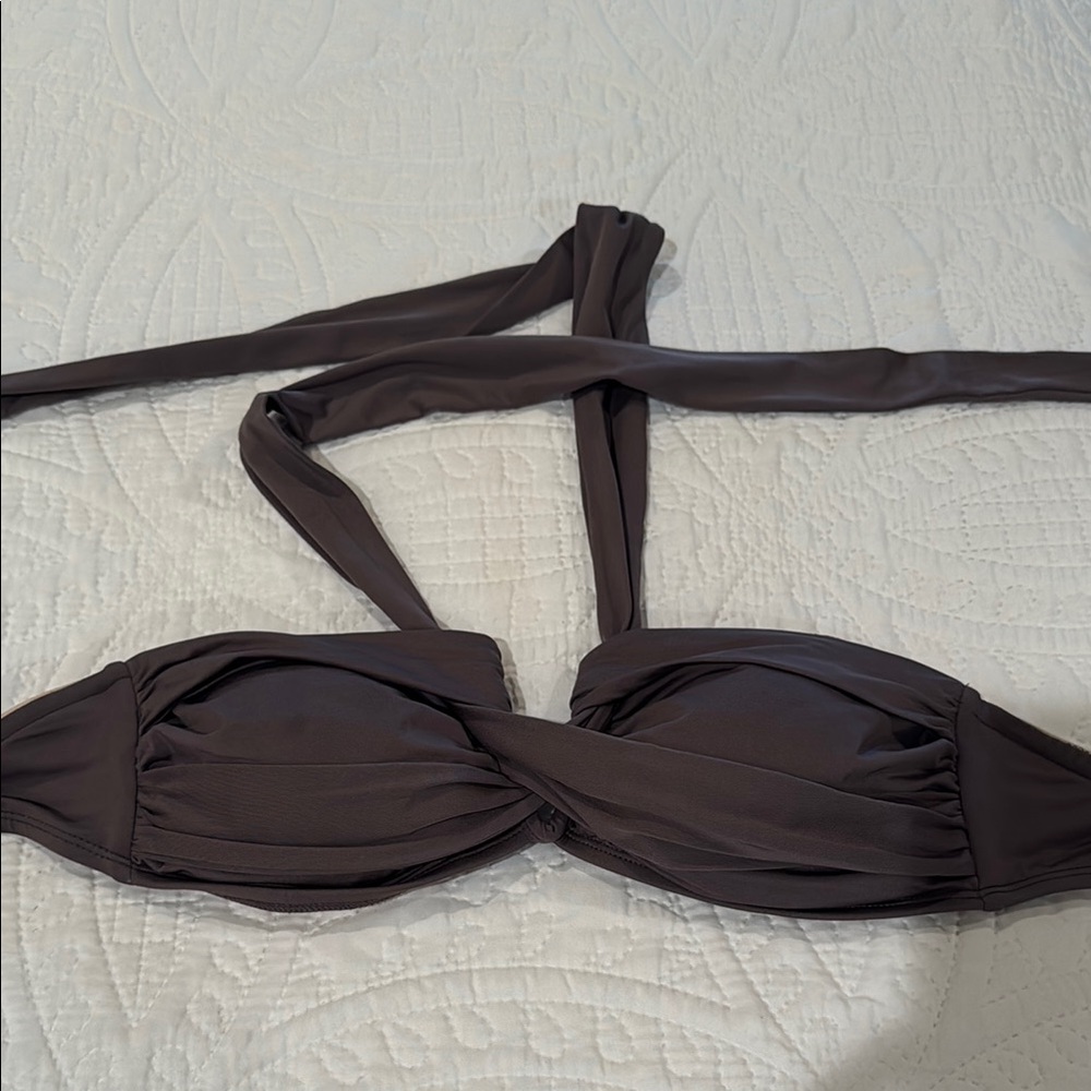 Dark Brown Twist Bikini Top